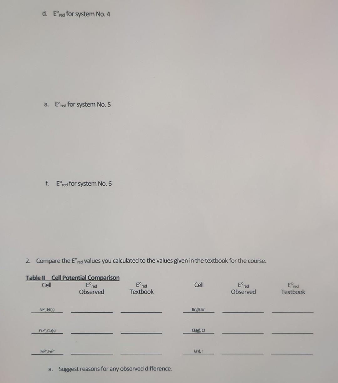 Solved ELECTROCHEMISTRY PreLab please read! As usual,