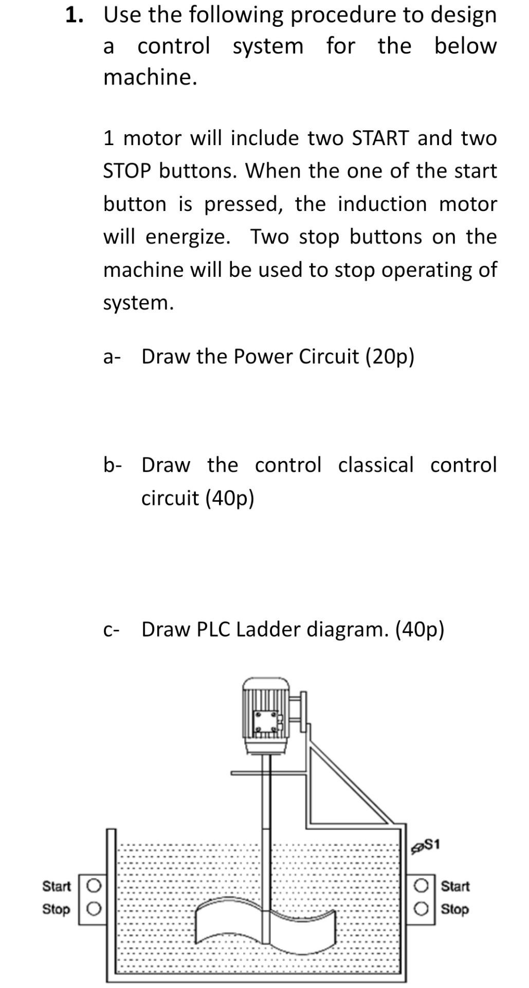 Solved 1. Use the following procedure to design a control | Chegg.com