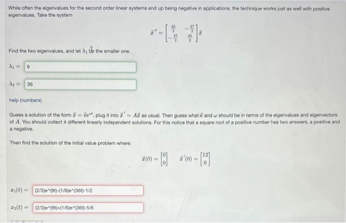 Solved While often the eigenvalues for the second order | Chegg.com