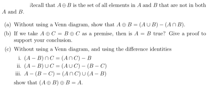 Solved Recall that AB is the set of all elements in A and B | Chegg.com