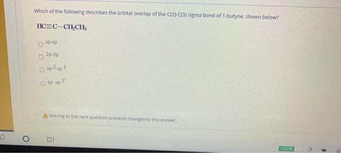 Solved Which of the following describes the orbital overlap | Chegg.com
