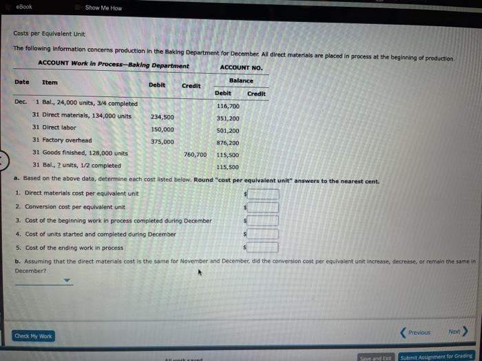 Solved eBook Show Me How Costs per Equivalent Unit The | Chegg.com
