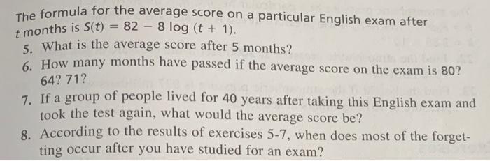 Solved The formula for the average score on a particular | Chegg.com