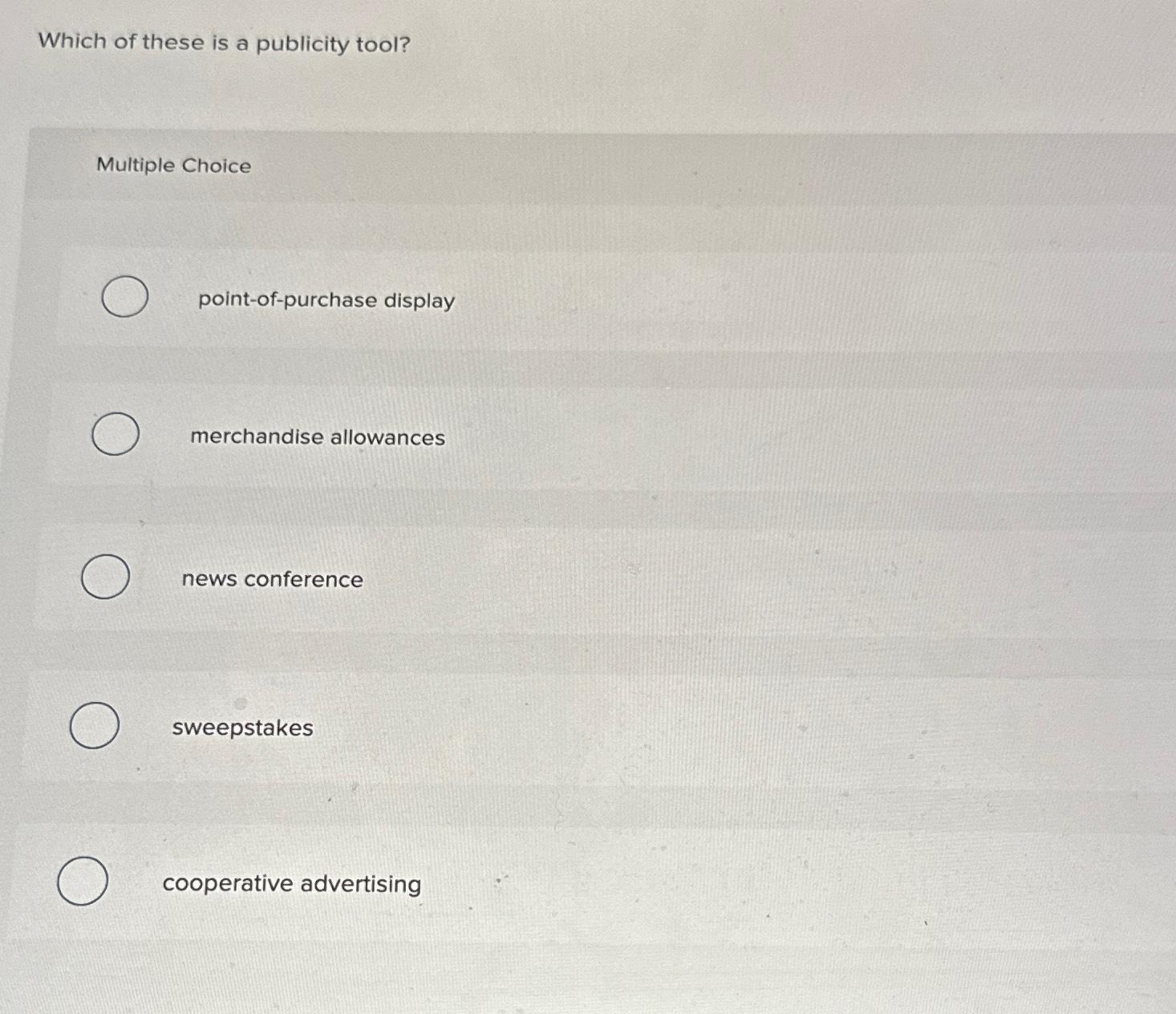 Solved Which of these is a publicity tool?Multiple