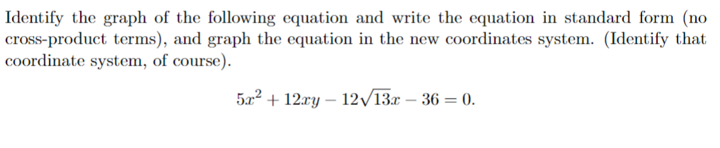 graph the following standard form equation