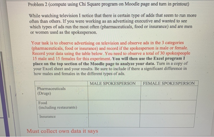 Solved Must collect own data it says Problem 2 (compute | Chegg.com