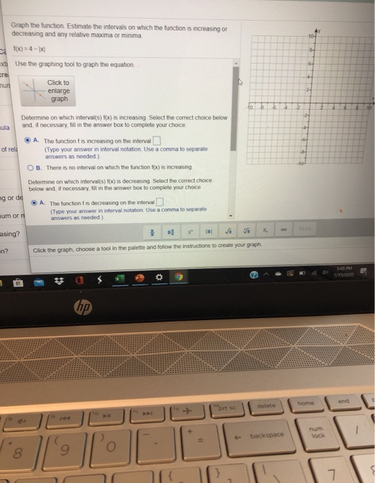 Solved Graph the function Estimate the intervals on which | Chegg.com
