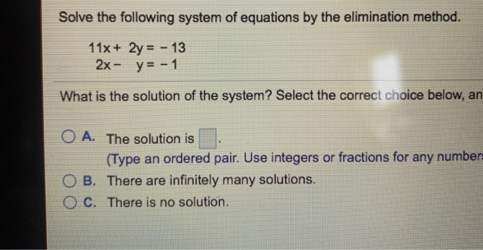 Solved Solve the following system of equations by the | Chegg.com