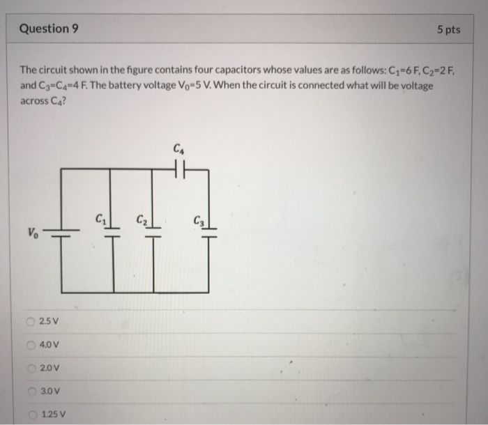 Solved Question 9 5 pts The circuit shown in the figure | Chegg.com