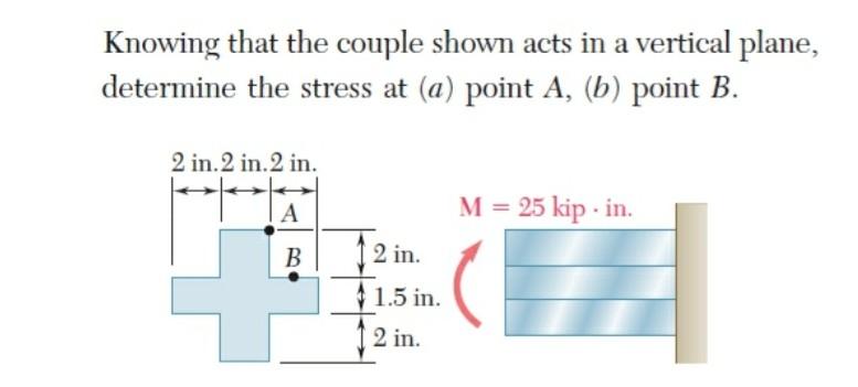 Solved Knowing That The Couple Shown Acts In A Vertical | Chegg.com