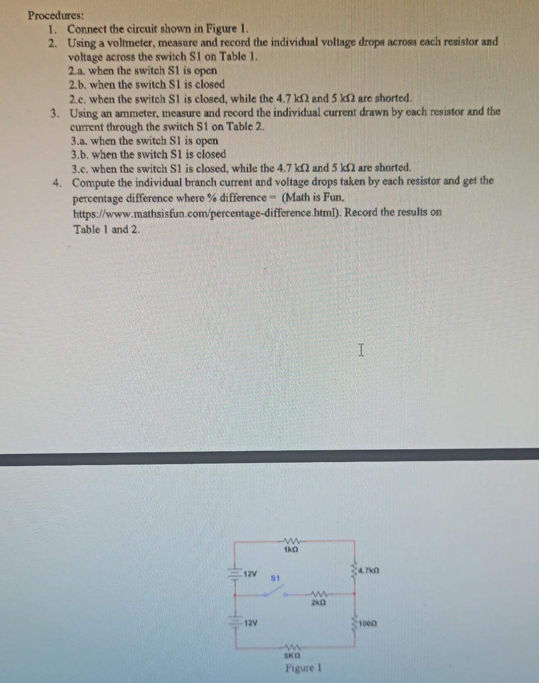 Solved Procedures: 1. Connect the circuit shown in Figure 1. | Chegg.com