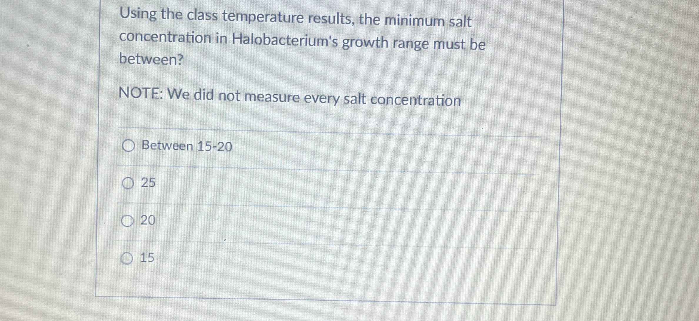 Solved Using the class temperature results, the minimum salt | Chegg.com