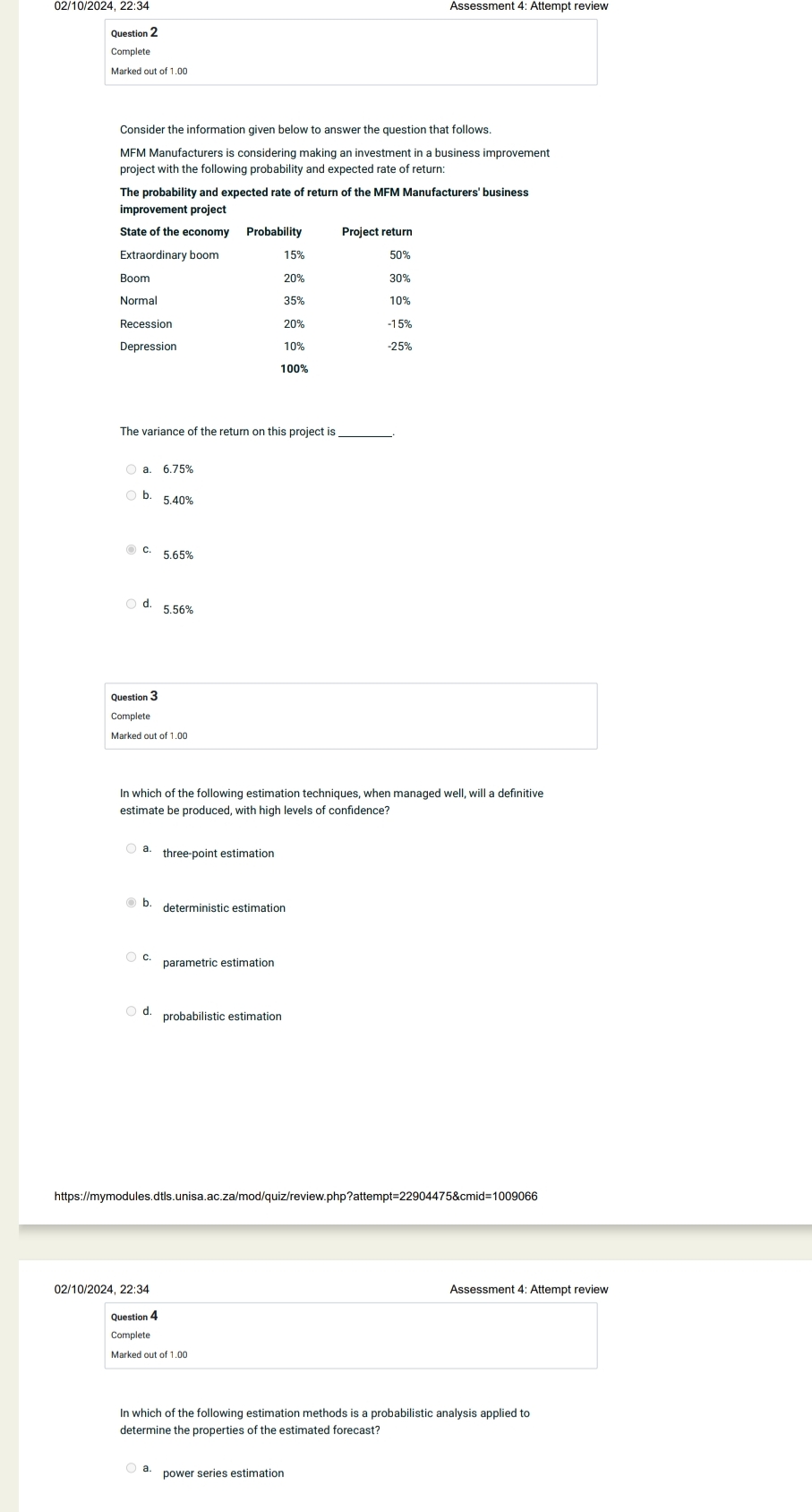 Solved Question 2CompleteMarked out of 1.00Consider the | Chegg.com
