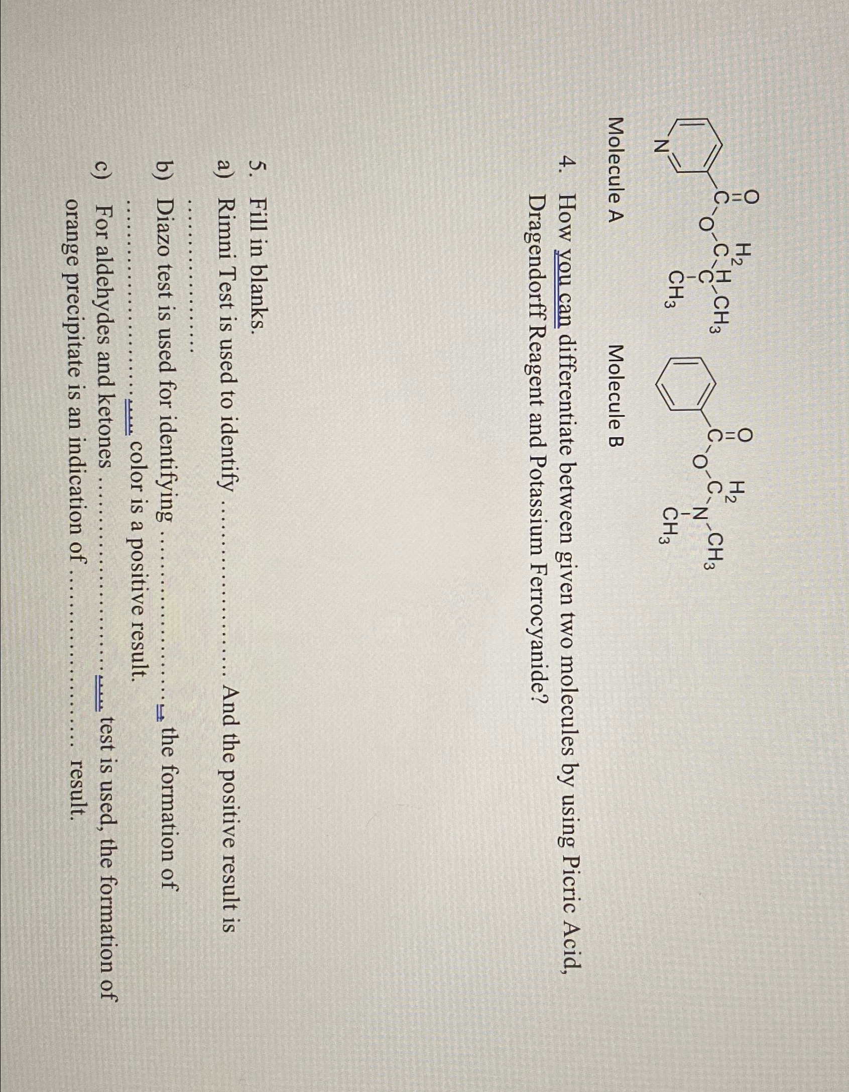 Solved How you can differentiate between given two molecules | Chegg.com