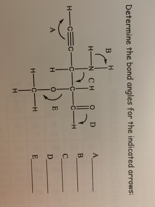 Solved Determine The Bond Angles For The Indicated Arrows: B | Chegg.com