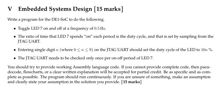 Solved V Embedded Systems Design [15 ﻿marks]Write a program | Chegg.com