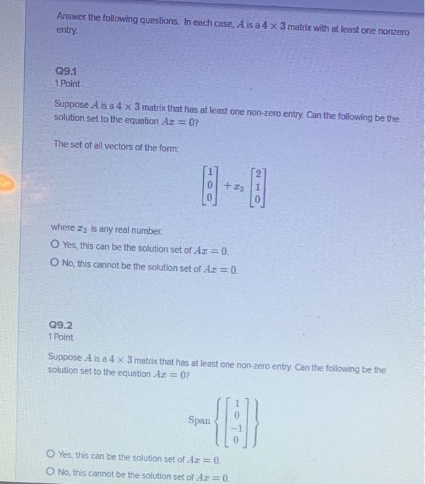 Solved Answer the following questions. In each case, A is a | Chegg.com