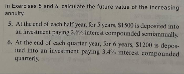 Solved In Exercises 5 and 6, calculate the future value of | Chegg.com