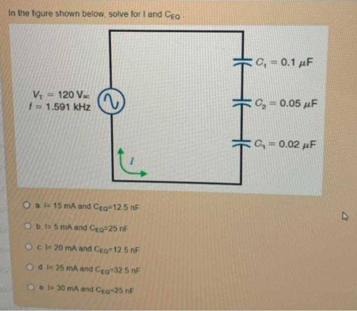 Solved In the figure shown below, solve for I and CEO C = | Chegg.com