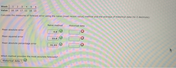 Solved Week 1 2 3 4 5 6 Value 18 14 17 11 18 15 Calculate Chegg Com