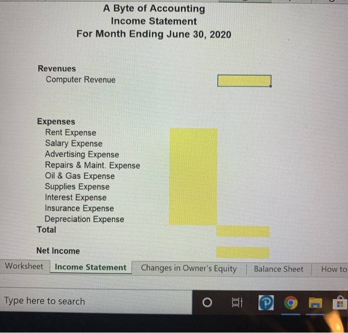 Solved A Byte Of Accounting Income Statement For Month En Chegg Com Solved A Byte Of Accounting Income Statement For Month En Chegg Com