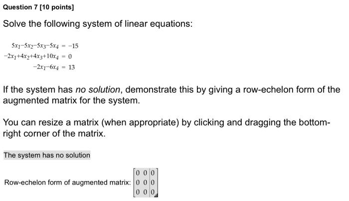 Solved The System Can Either Have No Solution, One Unique | Chegg.com