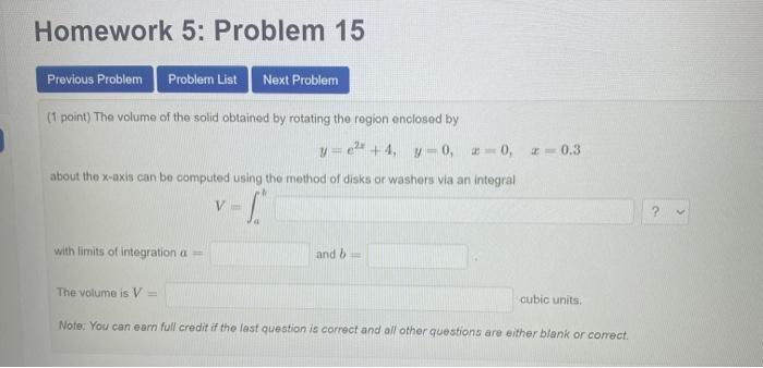 Solved Homework 5: Problem 15 Previous Problem Problem List | Chegg.com