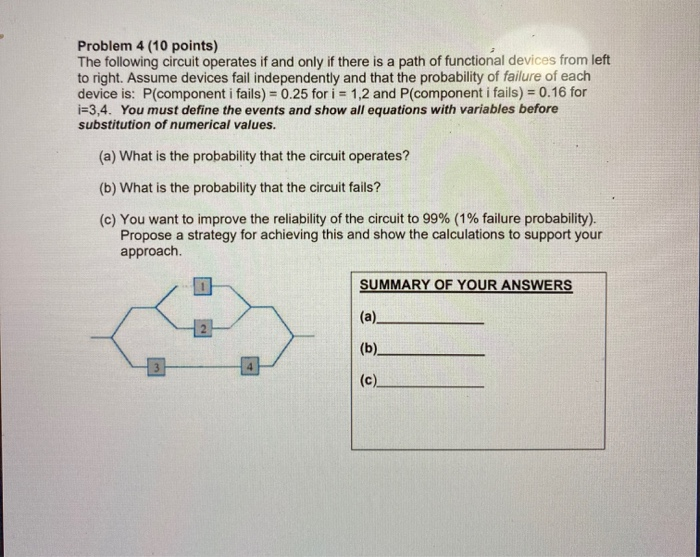 Solved Problem 4 (10 points) The following circuit operates | Chegg.com