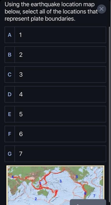Solved Using The Earthquake Location Map Below, Select All | Chegg.com