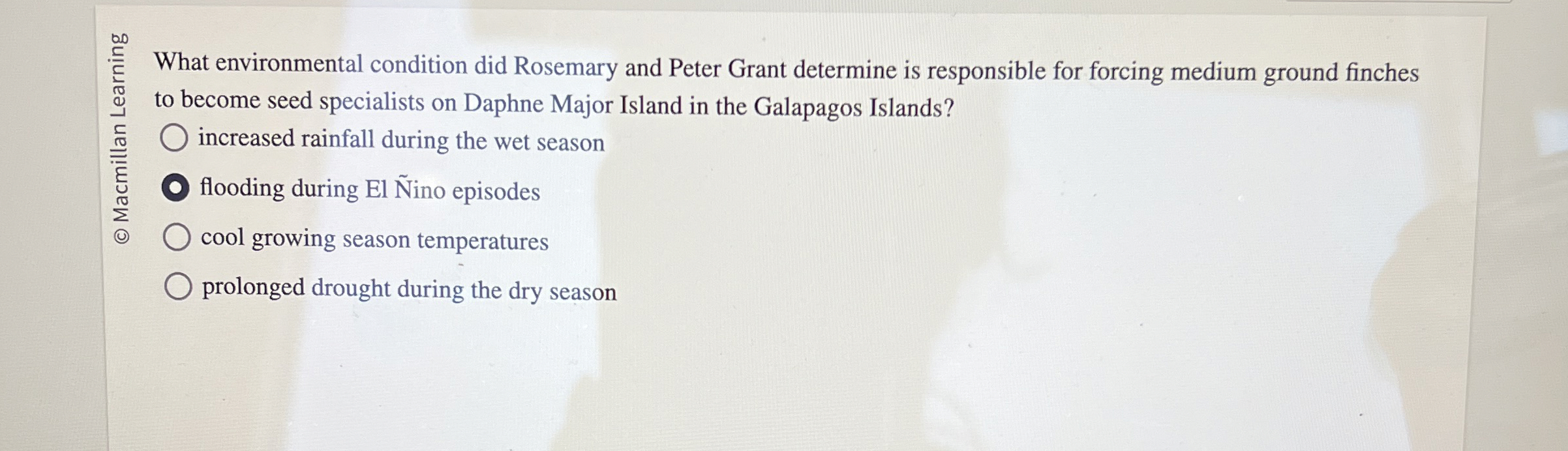 Solved What environmental condition did Rosemary and Peter | Chegg.com