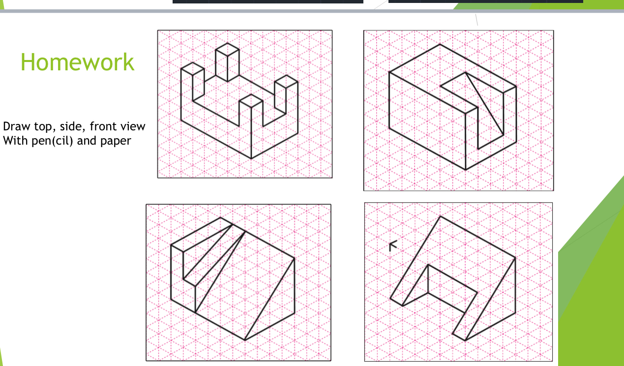 Solved Draw top, side, front view With pen(cil) ﻿and paper | Chegg.com