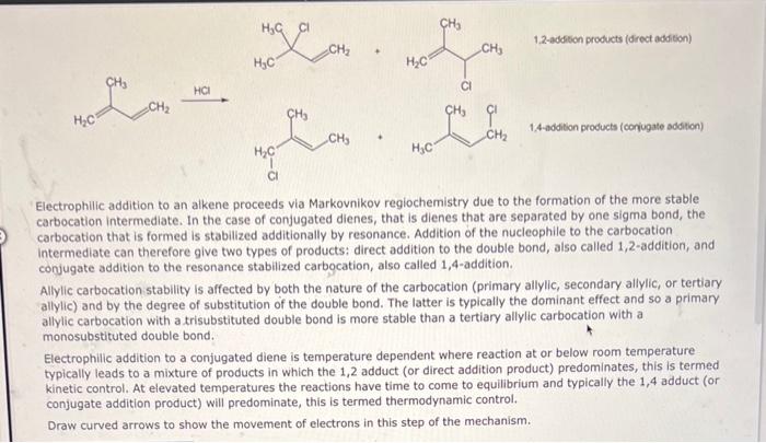 Solved Electrophilic Addition To An Alkene Proceeds Via | Chegg.com