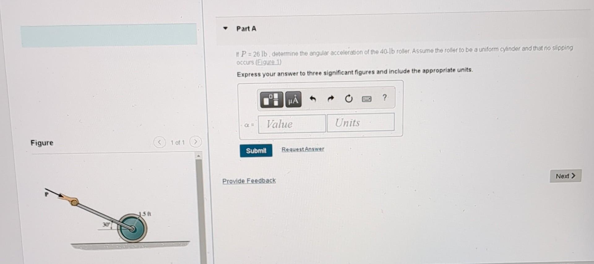 Solved If P=26lb, determine the angular acceleration of the | Chegg.com