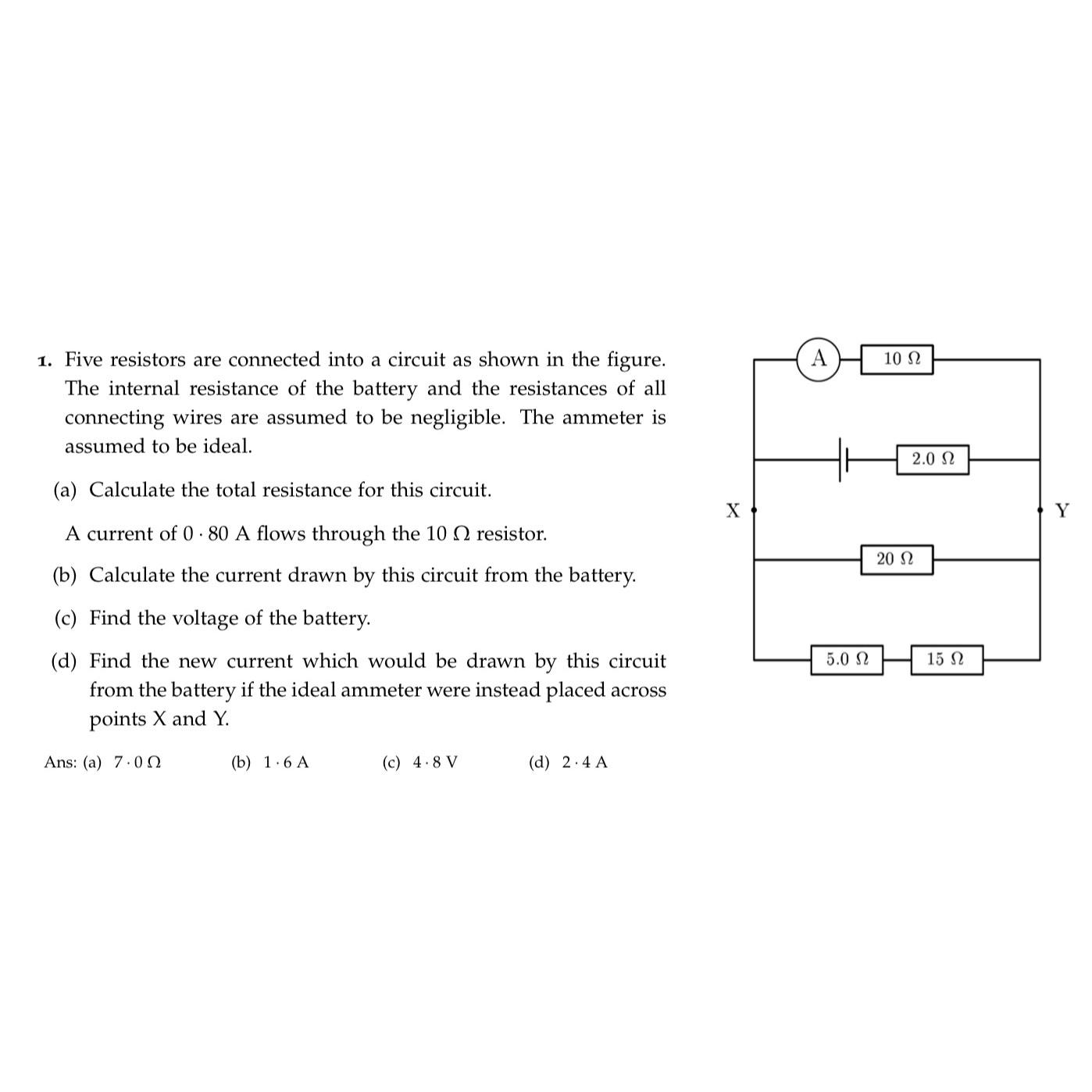 Solved Five Resistors Are Connected Into A Circuit As Shown | Chegg.com