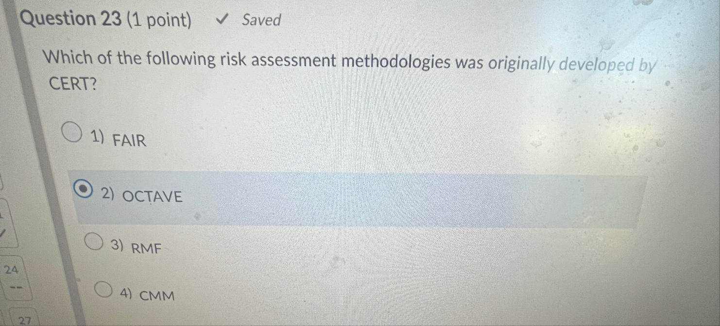 Solved Question 23 (1 ﻿point)SavedWhich of the following | Chegg.com