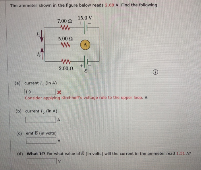 Solved The ammeter shown in the figure below reads 2.68 A. | Chegg.com