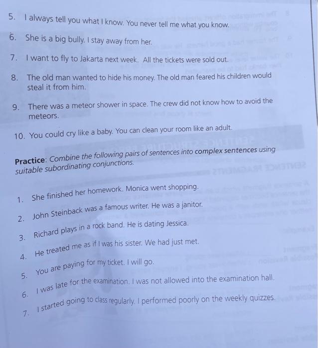 Practice: Study these sentences and indicate whether | Chegg.com