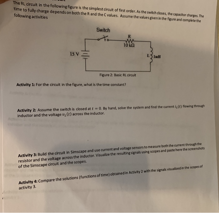 Solved The RL circuit in the following figure is the | Chegg.com