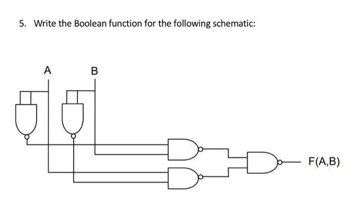 Solved 5. Write the Boolean function for the following | Chegg.com