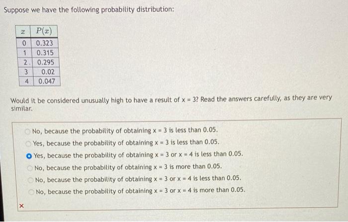 Solved Suppose We Have The Following Probability | Chegg.com