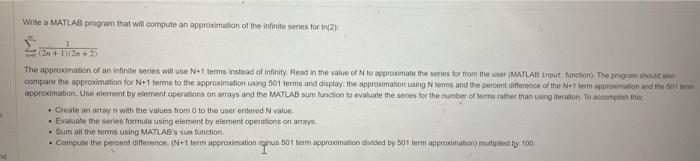 Solved Write a MATLAB program that will compute an | Chegg.com