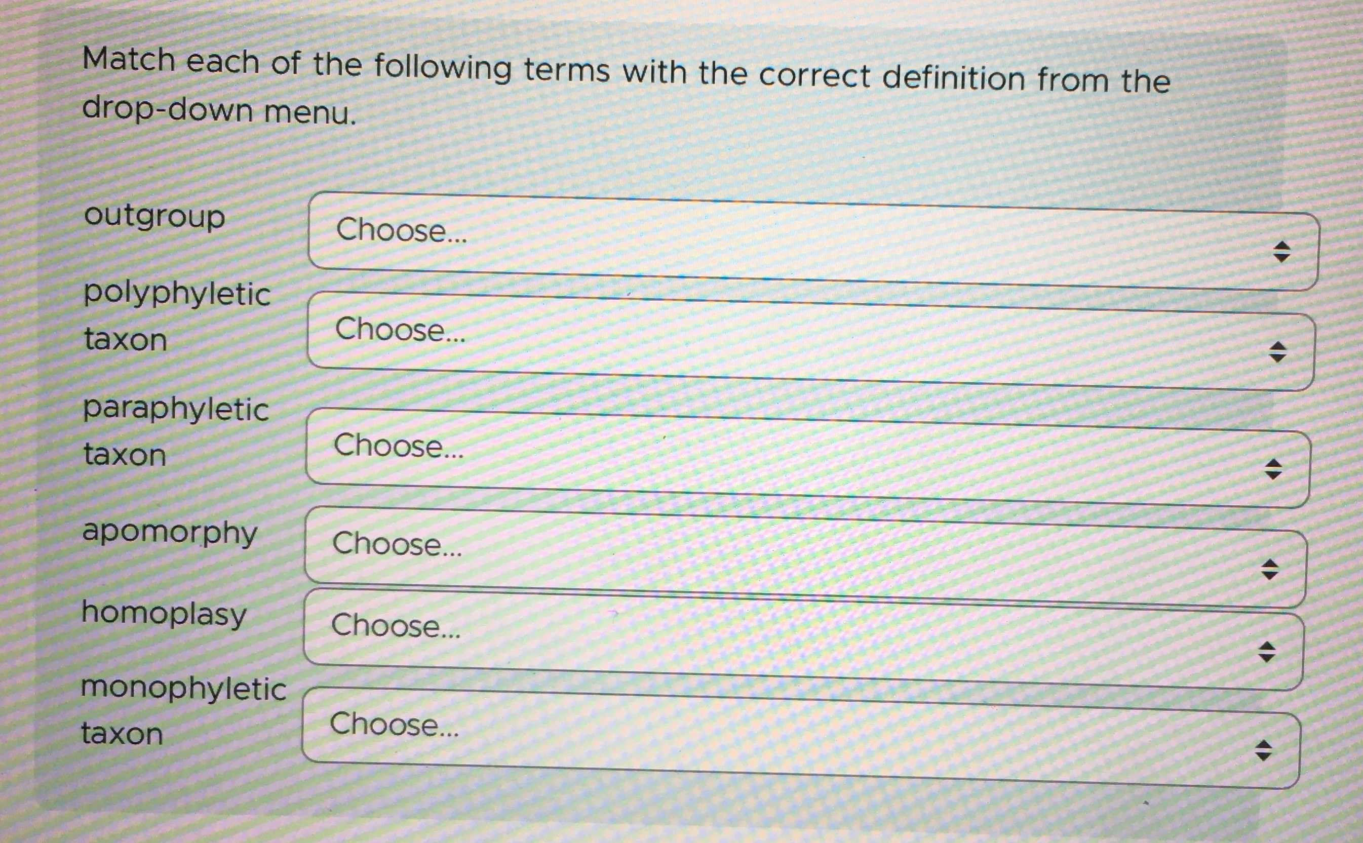 Solved Match each of the following terms with the correct | Chegg.com