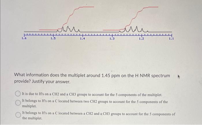 Solved What information does the multiplet around 1.45ppm on | Chegg.com