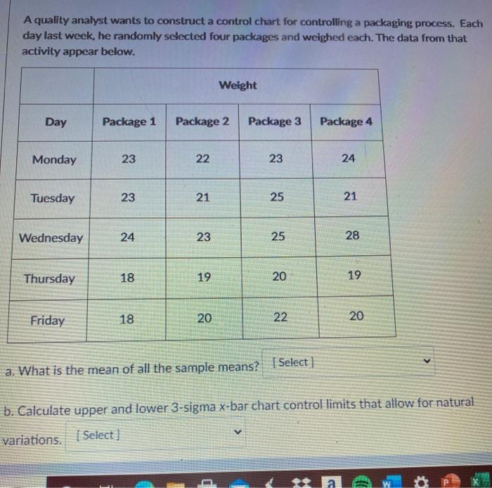 solved-a-quality-analyst-wants-to-construct-a-control-chart-chegg