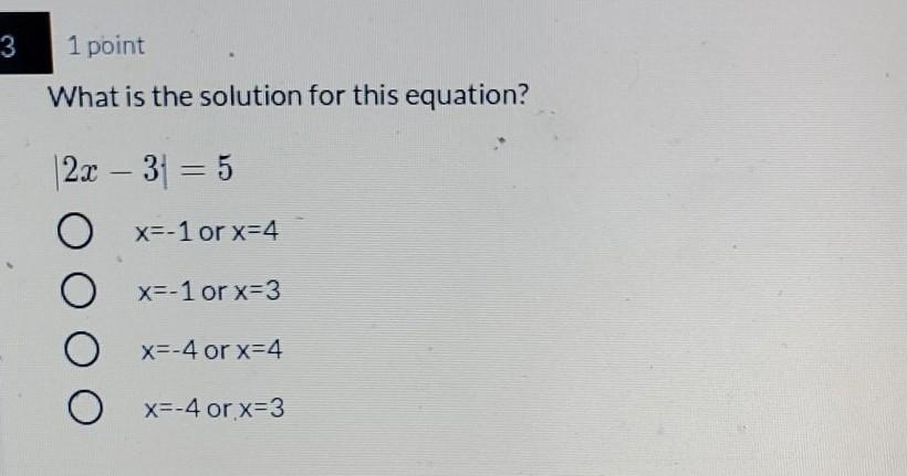Solved 3 1 point What is the solution for this equation? 2x | Chegg.com