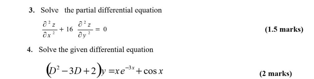 Solved 3. Solve the partial differential equation @?z + 16 | Chegg.com
