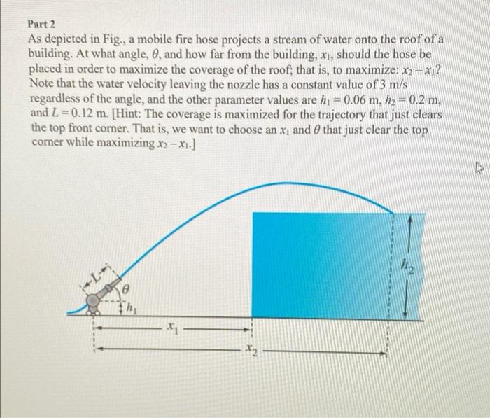 Solved Part 2 As depicted in Fig., a mobile fire hose | Chegg.com