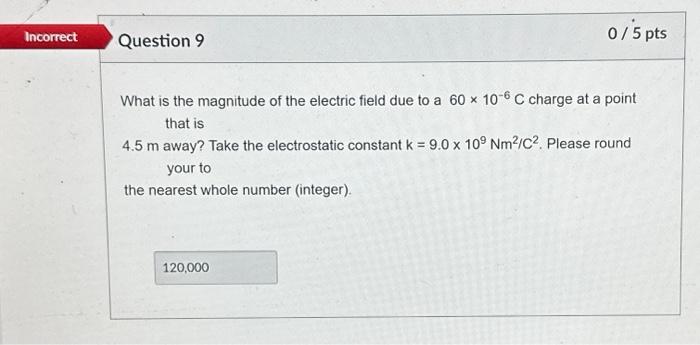 Solved What is the magnitude of the electric field due to a | Chegg.com