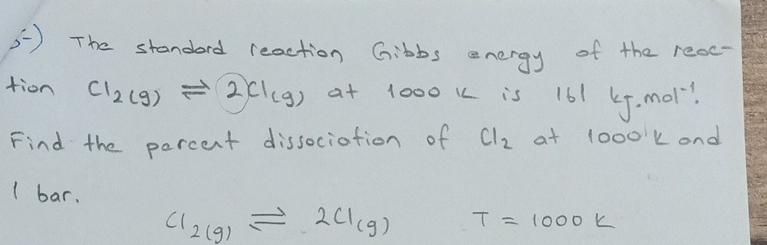 Solved The Standard Reaction Gibbs Energy Of The Reaction