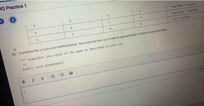 Solved In each round of the game, the player and the | Chegg.com